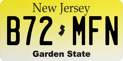 NJ license plate B72MFN