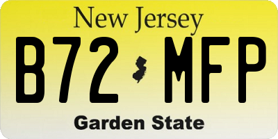 NJ license plate B72MFP
