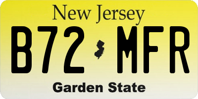 NJ license plate B72MFR