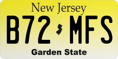 NJ license plate B72MFS