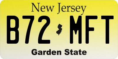 NJ license plate B72MFT