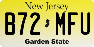 NJ license plate B72MFU