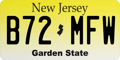 NJ license plate B72MFW