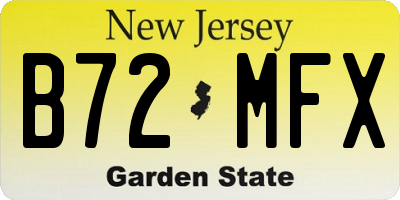 NJ license plate B72MFX