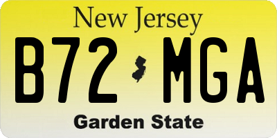 NJ license plate B72MGA