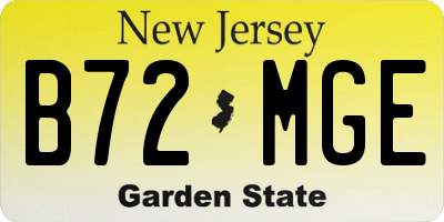 NJ license plate B72MGE