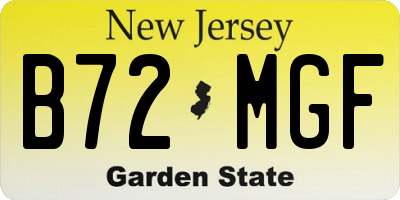 NJ license plate B72MGF