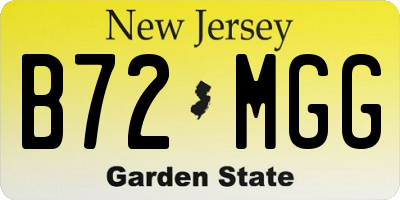 NJ license plate B72MGG