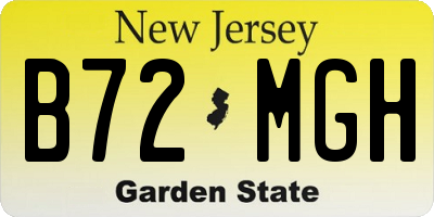 NJ license plate B72MGH