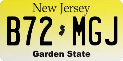 NJ license plate B72MGJ
