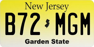 NJ license plate B72MGM
