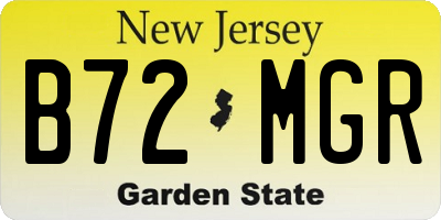 NJ license plate B72MGR