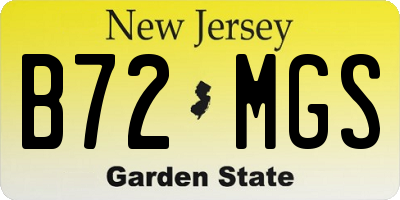 NJ license plate B72MGS