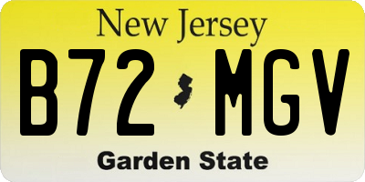 NJ license plate B72MGV