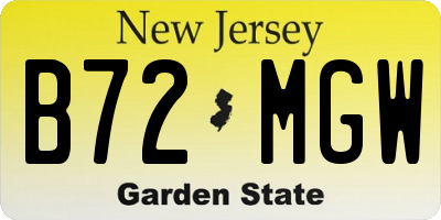 NJ license plate B72MGW