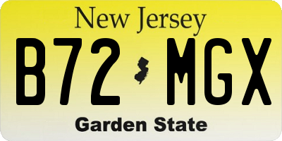 NJ license plate B72MGX