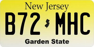 NJ license plate B72MHC