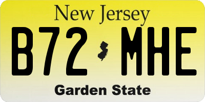 NJ license plate B72MHE
