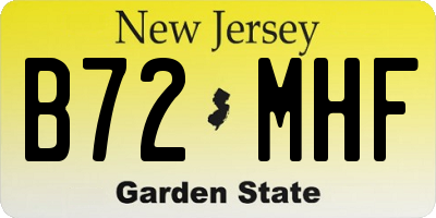 NJ license plate B72MHF