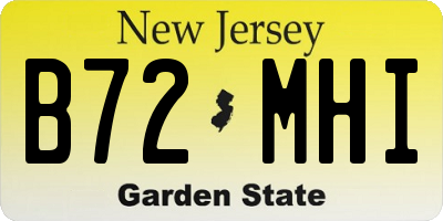 NJ license plate B72MHI