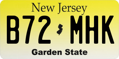 NJ license plate B72MHK