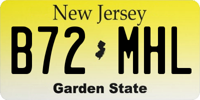 NJ license plate B72MHL
