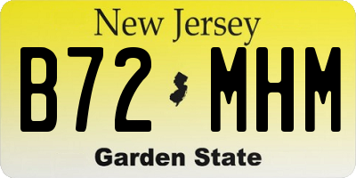 NJ license plate B72MHM