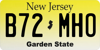 NJ license plate B72MHO