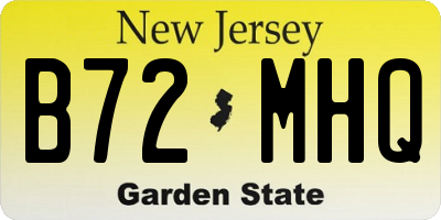 NJ license plate B72MHQ