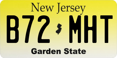 NJ license plate B72MHT