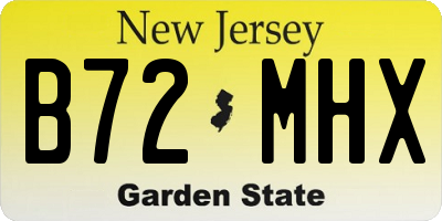 NJ license plate B72MHX