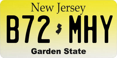 NJ license plate B72MHY