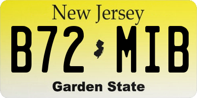 NJ license plate B72MIB