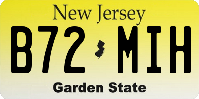 NJ license plate B72MIH
