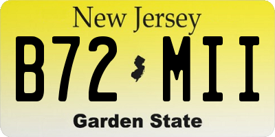 NJ license plate B72MII
