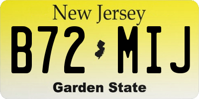 NJ license plate B72MIJ
