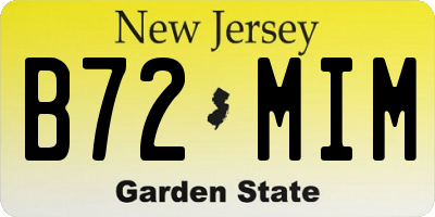 NJ license plate B72MIM