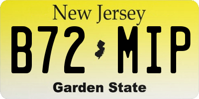 NJ license plate B72MIP