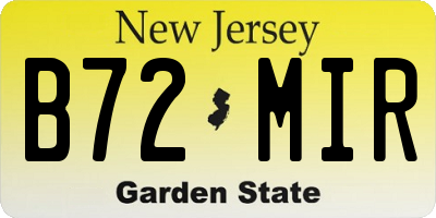 NJ license plate B72MIR