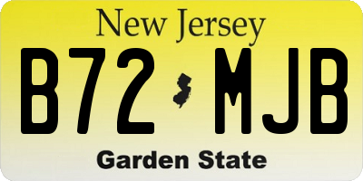NJ license plate B72MJB