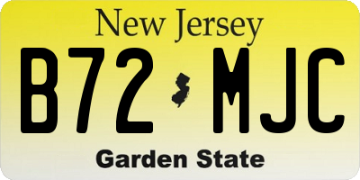 NJ license plate B72MJC