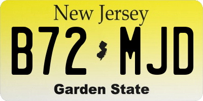 NJ license plate B72MJD