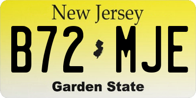 NJ license plate B72MJE