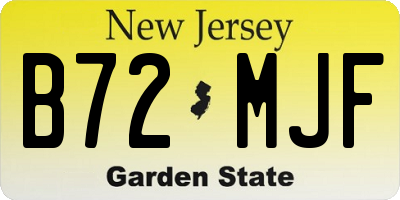 NJ license plate B72MJF