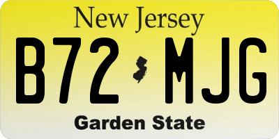 NJ license plate B72MJG