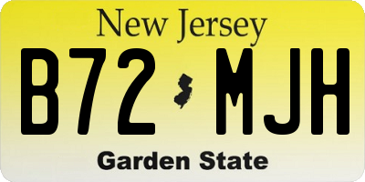 NJ license plate B72MJH