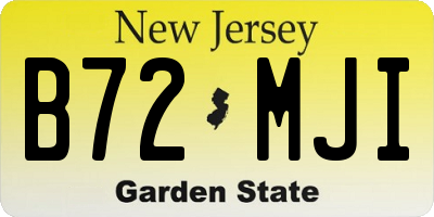 NJ license plate B72MJI