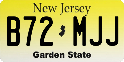 NJ license plate B72MJJ