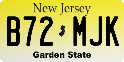 NJ license plate B72MJK