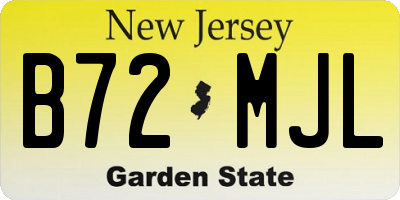 NJ license plate B72MJL